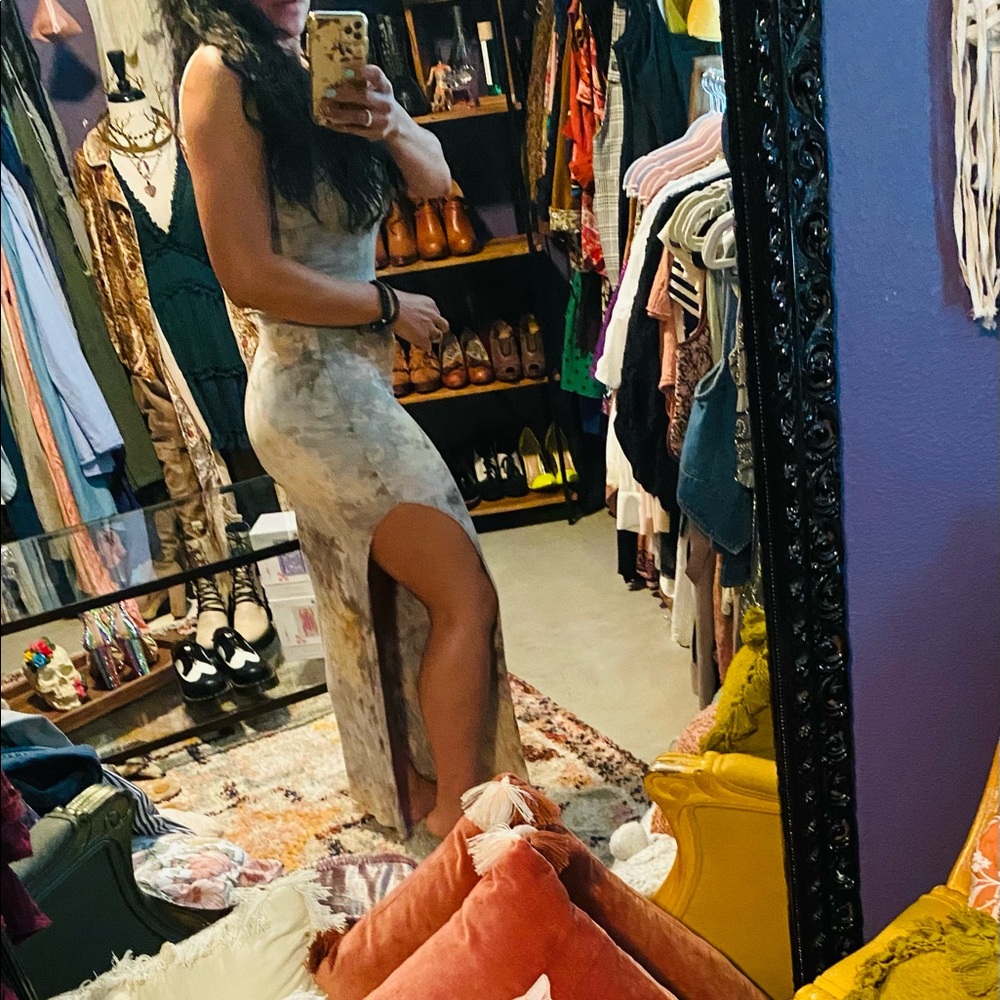 Cotton muted tie dye dress